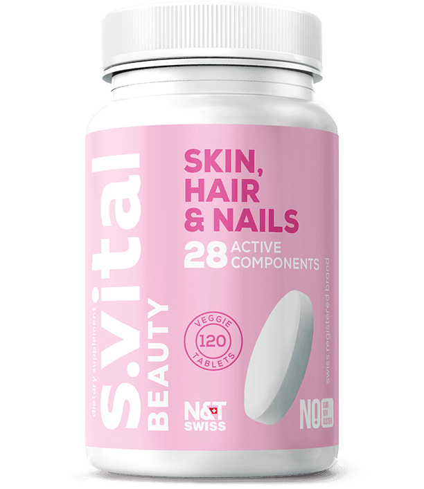 Skin, Hair & Nails formula (28 active components) — N&T Swiss product photo