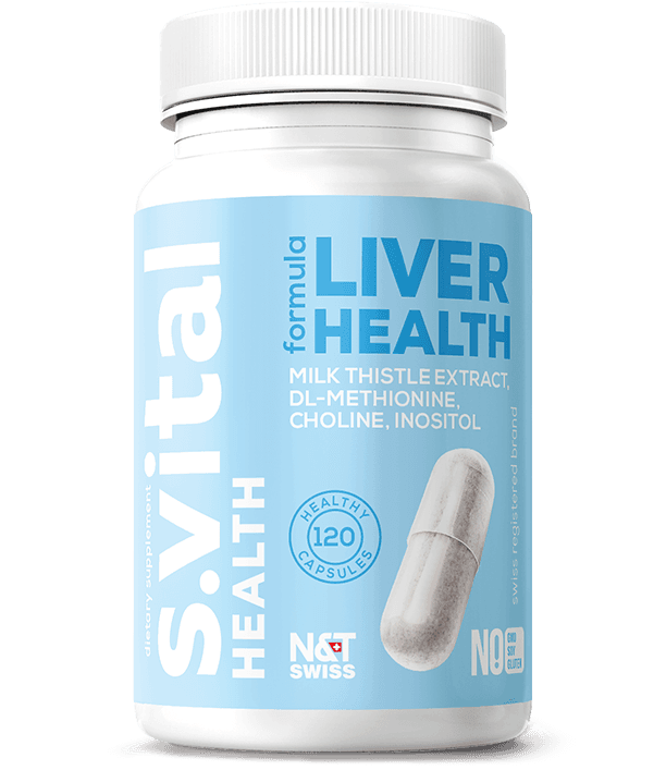 Liver Health formula (100 mg Milk Thistle Extract, 20 mg Choline, 20 mg Inositol, 20 mg DL-Methionine, Vit: B5, B12, B6, B1, B2, 5 mg Alpha Lipoic Acid) — N&T Swiss product photo