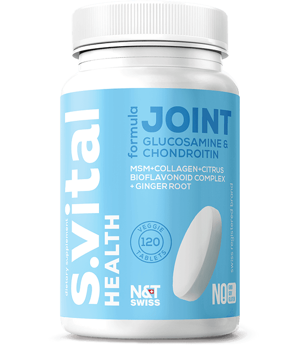 Joint formula Glucosamine 500 mg & Chondroitin 100 mg + MSM 133 mg + Collagen 100 mg + Citrus Bioflavonoid Complex 100 mg + 100 mg Ginger Root — N&T Swiss product photo