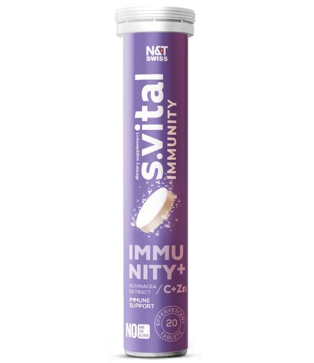Immunity: Echinacea extract (equivalent to 500 mg) Vitamin C 200 mg, Zinc 15 mg — N&T Swiss product photo