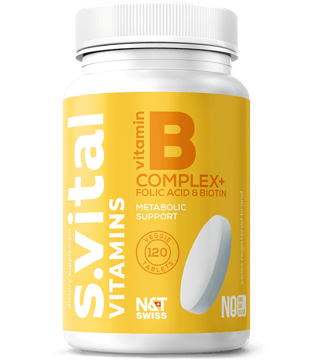 Vitamin B Complex (PABA, B3, B5, B6, B2, B1, B12, Folic Acid, Biotin) — N&T Swiss product photo